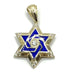 14K Gold & Diamond With Blue Enamel Star of David Necklace